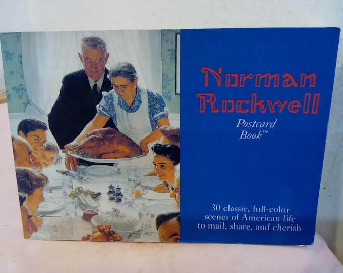 Vintage Postcard Book, Norman Rockwell Postcard Book, 30 Postcards, 1987