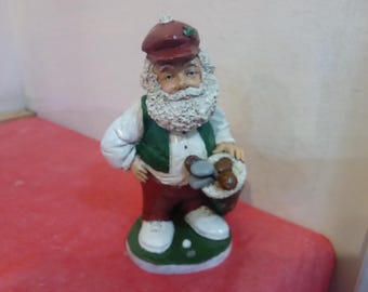 Vintage Hand Painted Santa, Santa Playing Golf made by The Olde Homestead, 1995