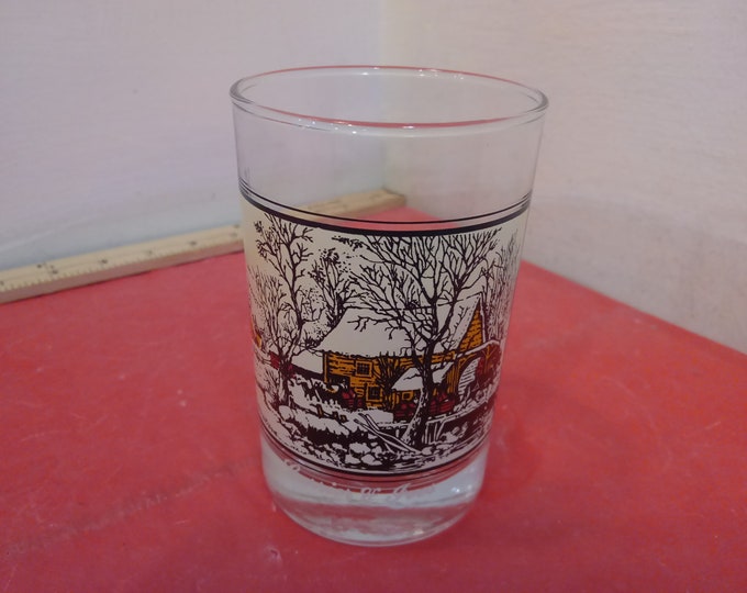 Vintage Collector Glass, Arby's Collector Glass, Currier & Ives "Frozen Up", 1981