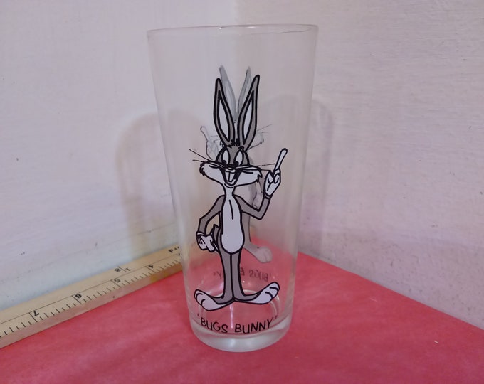 Vintage Cartoon Glass, Looney Tune Pepsi Collector Series Glass, Bugs Bunny with Black Lettering, 1973#