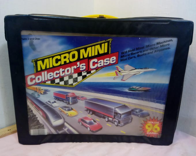 Vintage Toy Car Collector's Case, Micro Mini Collector's Case by Tara Toy Corp., Black Case with One Tray, 1980's
