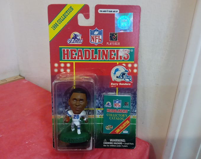 Vintage Sport Figurine, Headliners "Barry Sanders #20" Detroit Lions, 1998