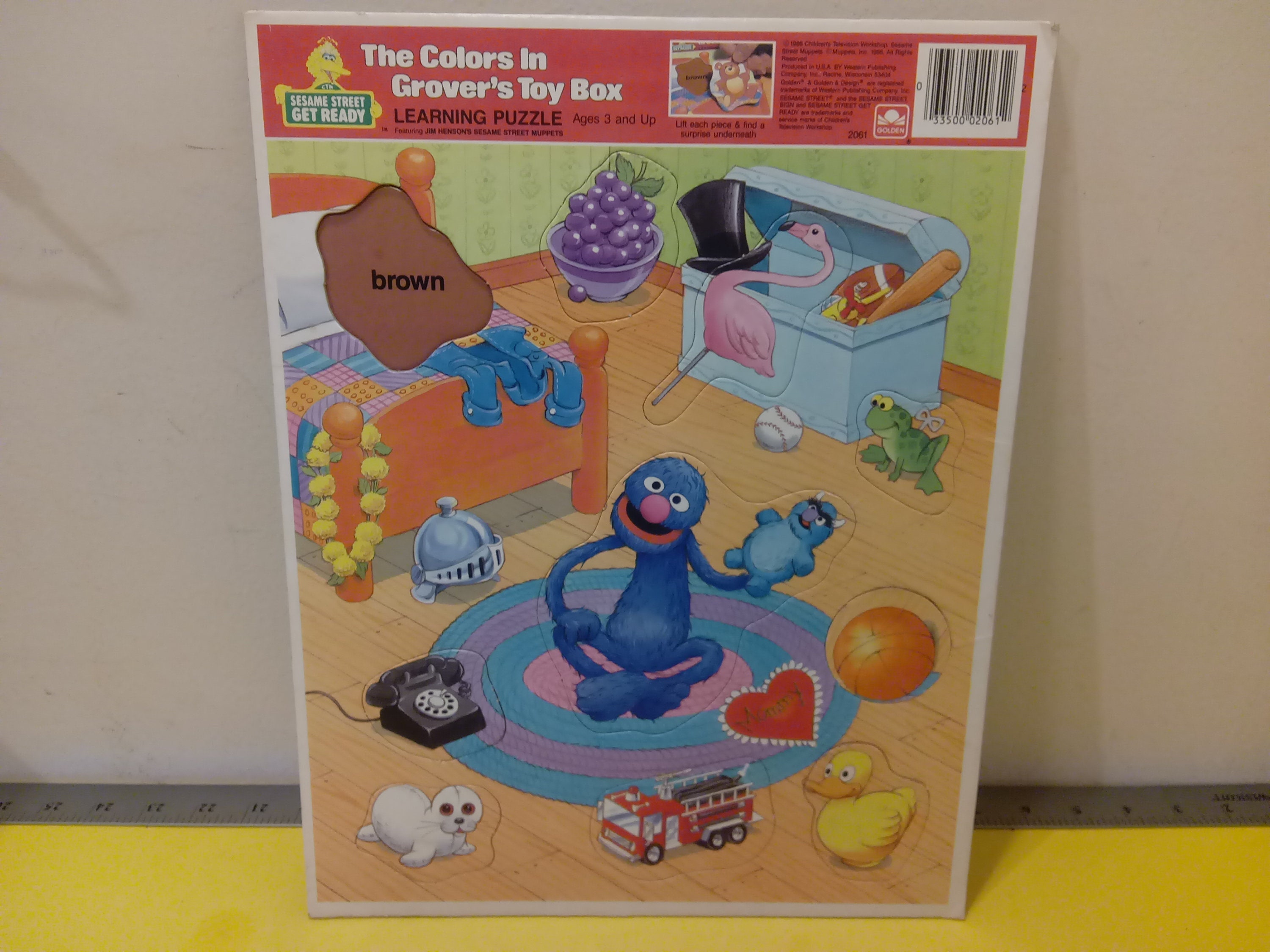 Vintage Sesame Street the Colors in Grover s Toy Box Tray Puzzle