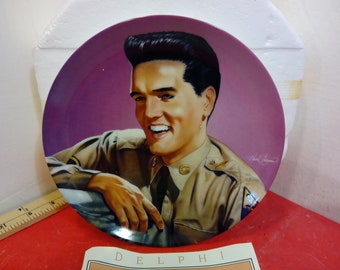 Vintage Collector Plate, Bradford Exchange Plate Elvis Presley "Private Presley", 1993