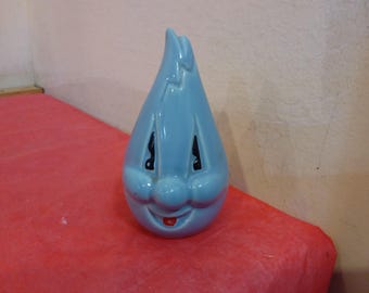 Vintage Ceramic Saltshaker, Blue Handy Flame Saltshaker, 1950's#