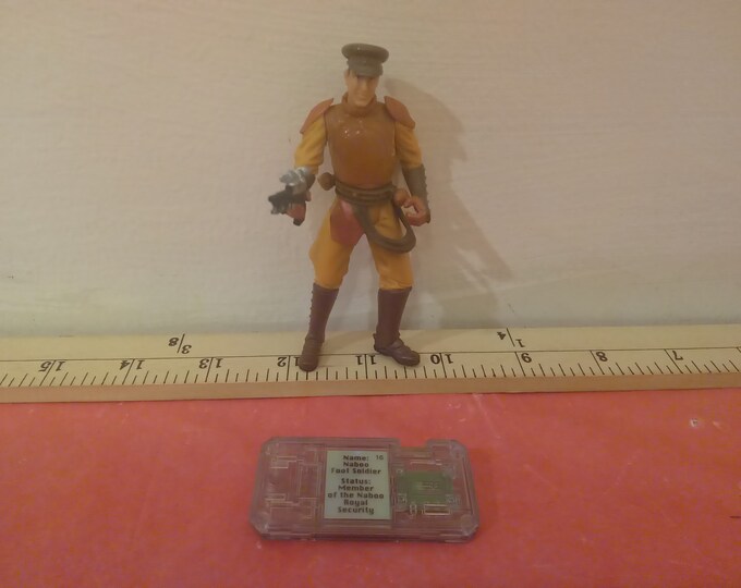 Vintage Star Wars Action Figure, Naboo Foot Soldier and Commtech by Hasbro, 1999