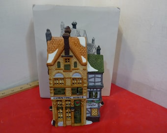 Vintage Handpainted Porcelain House, Dicken's Village Series "Silas Thimbleton Barrister" by Dept. 56, 1988