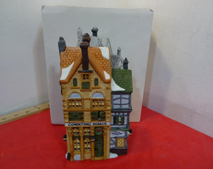 Vintage Handpainted Porcelain House, Dicken's Village Series "Silas Thimbleton Barrister" by Dept. 56, 1988
