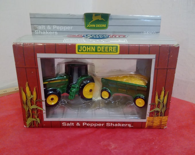 Vintage Salt & Pepper Shakers, John Deere Salt and Pepper Shakers by Enesco, 1998