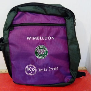 Vintage Backpack, The Championship Wimbledon Backpack, Keith Prowse Purple Backpack#