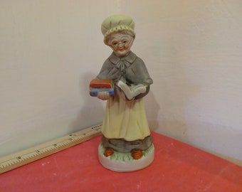 Vintage Ceramic/Porcelain Figurine, School Teacher with Books, 1970's