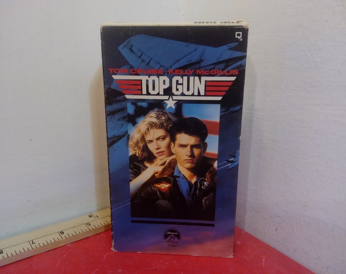 Vintage VHS Tape Movie, Top Gun with Tom Cruise, 1987