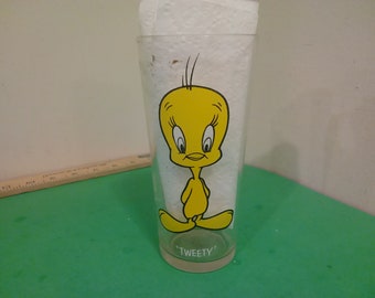 Vintage Looney Tunes Pepsi Collector Series Glass, Tweety, 1973