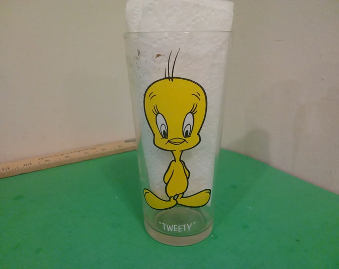 Vintage Looney Tunes Pepsi Collector Series Glass, Tweety, 1973