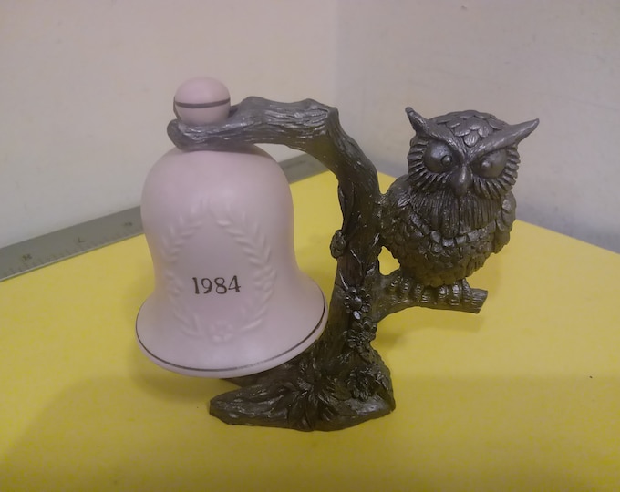 Vintage Michael Ricker Pewter Figurine, "Arlene Owl", 1983