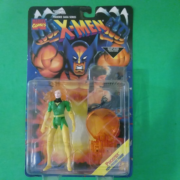 Vintage Action Figure, Marvel Comics, X-Men Phoenix Saga Series, Phoenix Figure with Card by Toy Biz, 1996