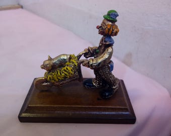 Vintage Metal/Pewter Clown Figurines, George Good Metal/Pewter Figurines, Clown and Pig, Smiley Face, Handstand, or Balloon Clowns, 1980's