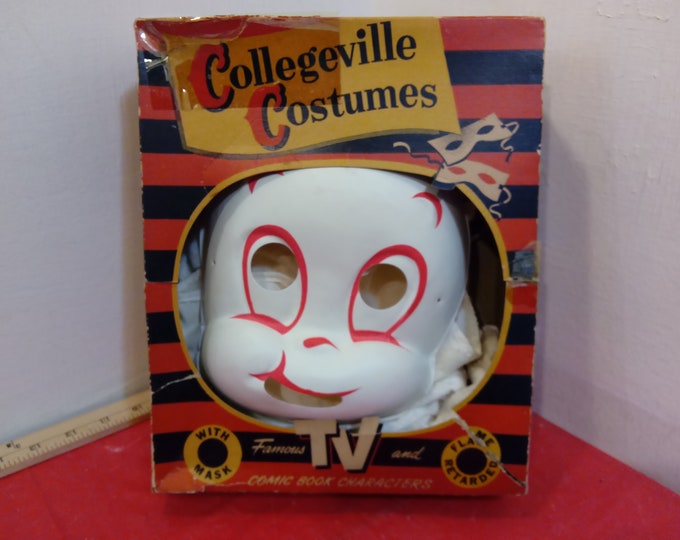 Vintage Halloween Costume, Casper the Friendly Ghost by Collegeville, #416 Tiny Tot (2-4) Years Old, 1960's