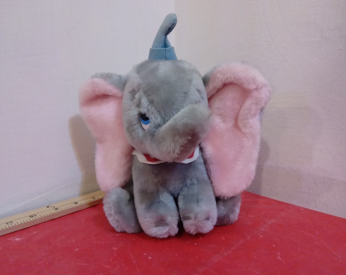 Vintage Disney Plush Character Doll, Walt Disney Plush Animal "Dumbo" Made in Korea