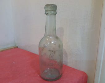 Vintage Glass Bottle, R.M. Bird & Co. Stratford on Avon, Embossed Bottle with Bird and Lettering#