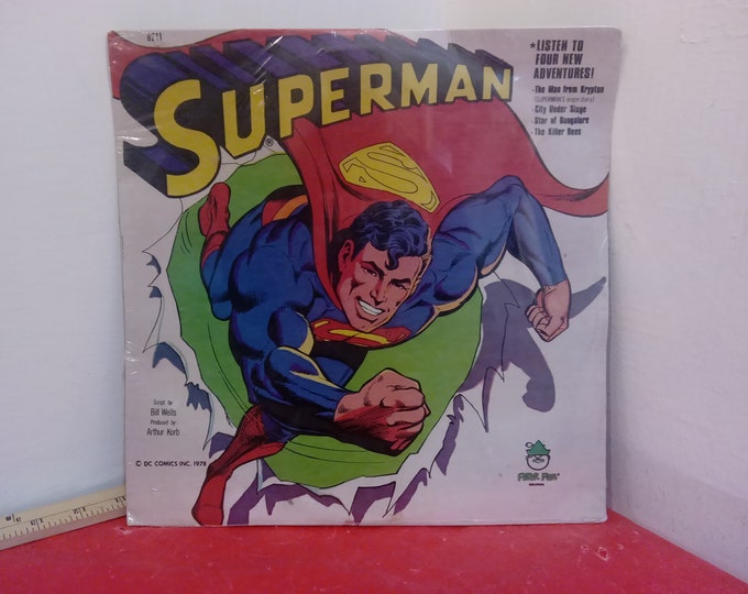 Vintage Vinyl Record, DC Comics Superman by Peter Pan Records, 1978