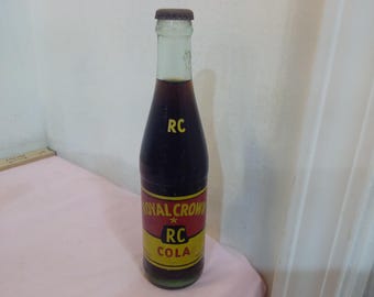 Vintage Full Soda Bottles, Royal Crown Cola, Dr. Pepper Bottles, Cheerwine, or Tru-Ade Bottle