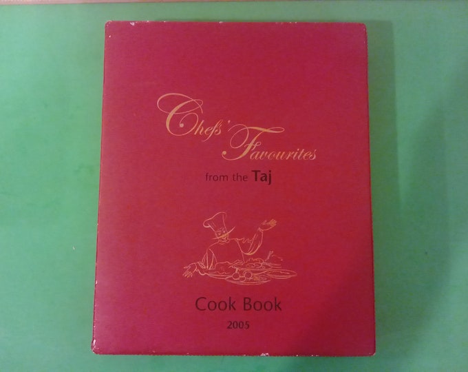 Vintage Cookbook, The Taj Chefs' Favorites from the Taj Cookbook (volume 34 no. 2) Paperback with Red Book Holder, 2005