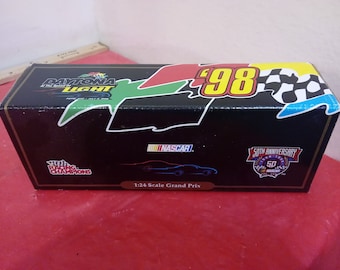 Vintage Die-cast Car, Daytona Light July 4, 1998, White Car still new in Box, 1998