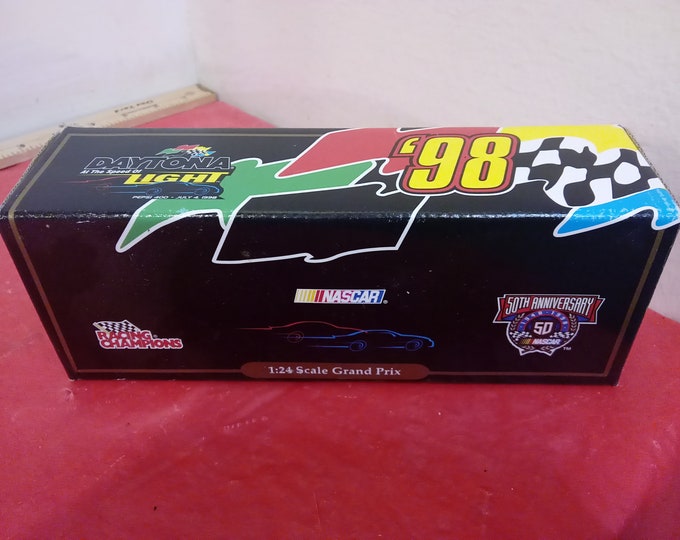 Vintage Die-cast Car, Daytona Light July 4, 1998, White Car still new in Box, 1998