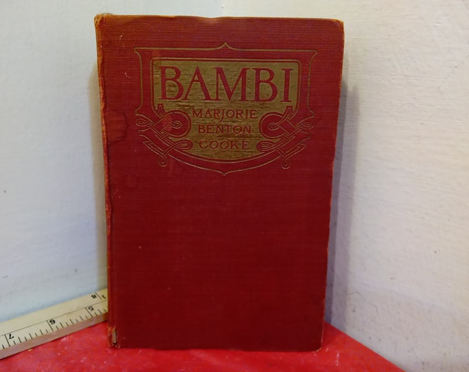 Vintage Hardcover Book, Bambi by Marjorie Benton Cooke, 1914#
