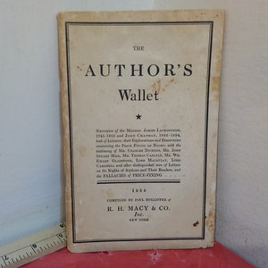 Książka w miękkiej oprawie, The Author's Wallet autorstwa Paula Hollistera z R.H. Macy & CO., 1934