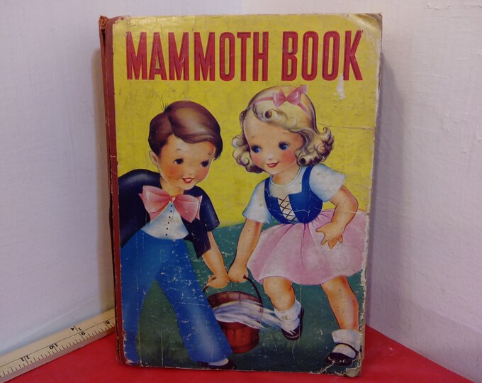 Vintage Hardcover Book, Mammoth Book by Whitman, Fairy Tales, Stories, and Mother Goose, 1934