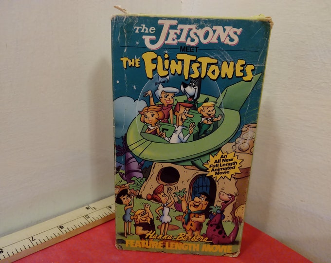 Vintage VHS Movie Tape, The Jetsons meet The Flintstones Movie, Cartoon, 1989~