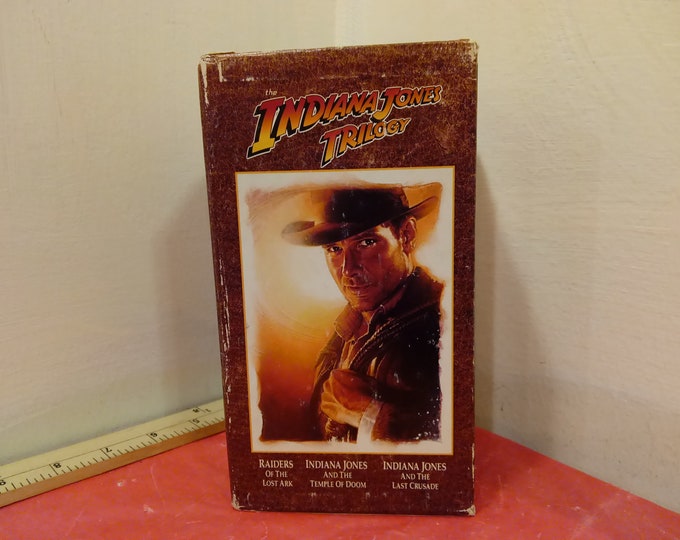 Vintage VHS Tape Set, Indiana Jones Trilogy, Harrison Ford, 1989~