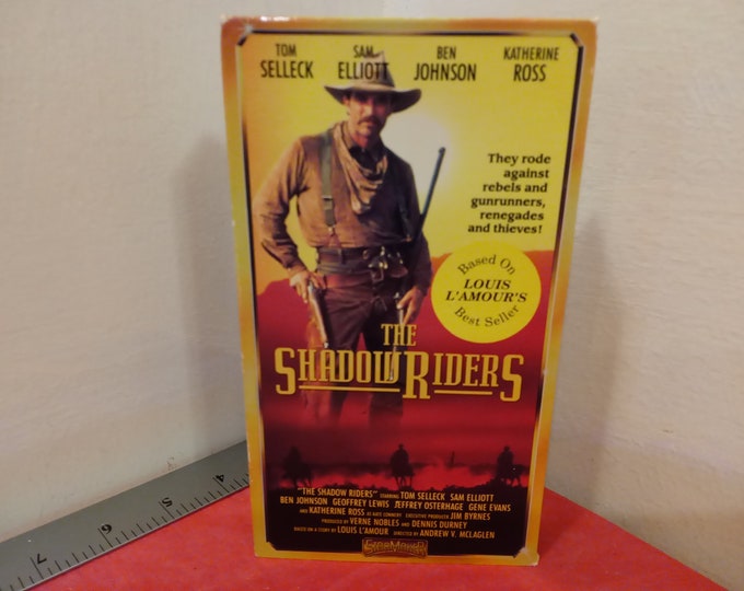 Vintage VHS Movie Tape, The Shadow Riders, Tom Selleck, 1992~