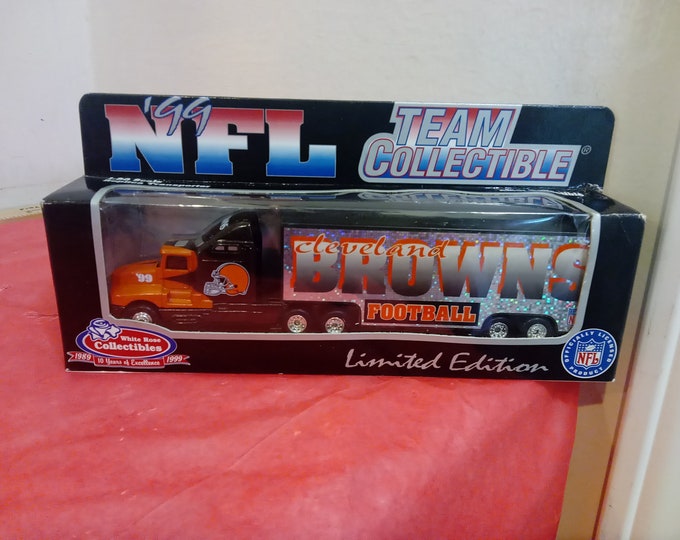 Vintage Toy Vehicles, Die Cast Semi Truck with NFL Teams, Cleveland Browns Die-Cast Semi Truck by White Rose, 1999