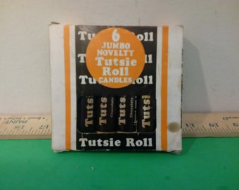 Vintage Jumbo Novelty Tootsie "Tutsie" Roll Chocolate Candles, 1970's