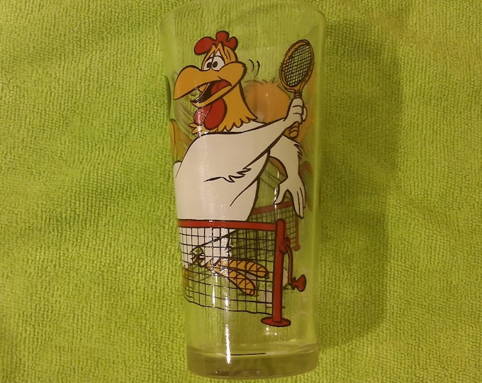 Vintage Collector Glass, Looney Tunes Pepsi Collector Series Glass, Foghorn Leghorn and Henry Hawk, 1976