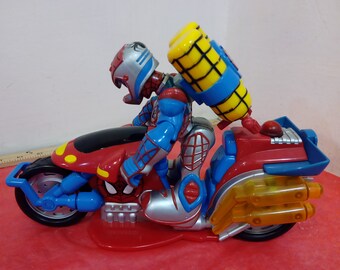 Vintage Marvel Toy, Spiderman Motorcycle Toy by Toy Biz, 2004