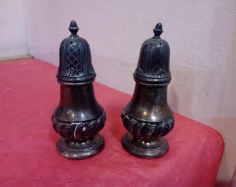 Vintage Salt & Pepper Shakers, Oxford Silver Plate Salt and Pepper Shakers, 3851 W.B. Mfg. Co, 1920's