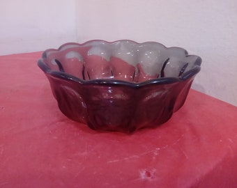 Vintage Salad Bowl, Charcoal Grey Salad Bowl with Sunburst Pattern on Bottom