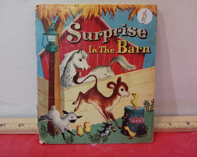 Vintage Children's Book, Tell-a-Tale Book "Surprise in the Barn" by Whitman, 1955