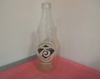 Vintage Coca-Cola Bottle 10 oz Bottle, 75th Anniversary Bottle, 1977