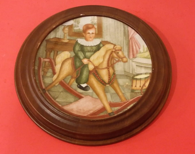 Vintage Collector Plate, Edwin M Knowles William on the Rocking Horse plate, American Innocent Collection, 1987