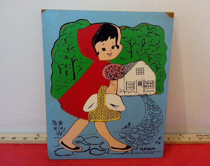 Vintage Tray Puzzle, Little Red Riding Hood 13 pc by Playskool, 1980's