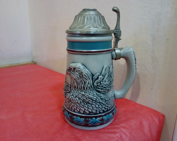 Vintage Beer Stein, Decorative Stein by Avon, Endangered Species "The Bald Eagle", 1990