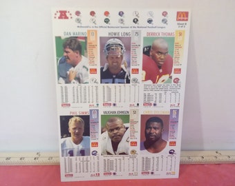 Vintage Football Cards, Mcdonald's Limited Edition Gameday Collector Cards  on Sheet, 1993 - Etsy
