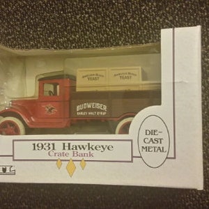 Vintage Die-Cast Bank, 1931 Annheuser Busch Delivery Truck, 1992