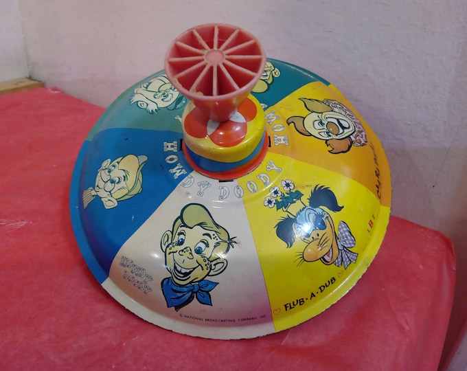 Vintage Spinning Top Toy, Howdy Doody Spinning Top Toy by National Broadcasting Company Inc., 1950's#
