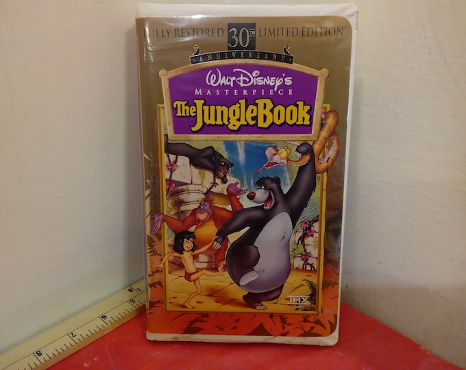 Vintage VHS Movie Tape, The Jungle Book, Walt Disney 30th Anniversary, 1997